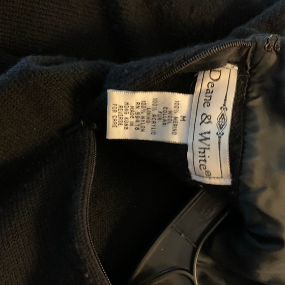 Black Wool Turtleneck with Faux Fur Collar - Picture 3 of 3